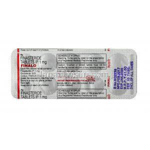 フィナロ,フィナステリド,1 mg,　錠剤, シート情報